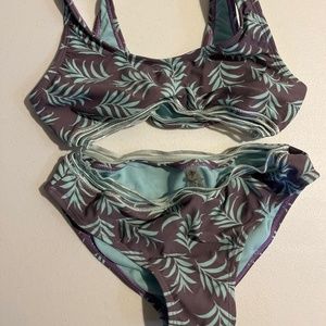 Raisins bathing suit, size 10-12 girl, tropical, palm leaves